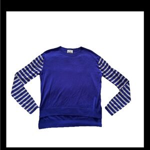 Acne Studios 100% Merino Wool Blue Lightweight Knit Sweater Size XS